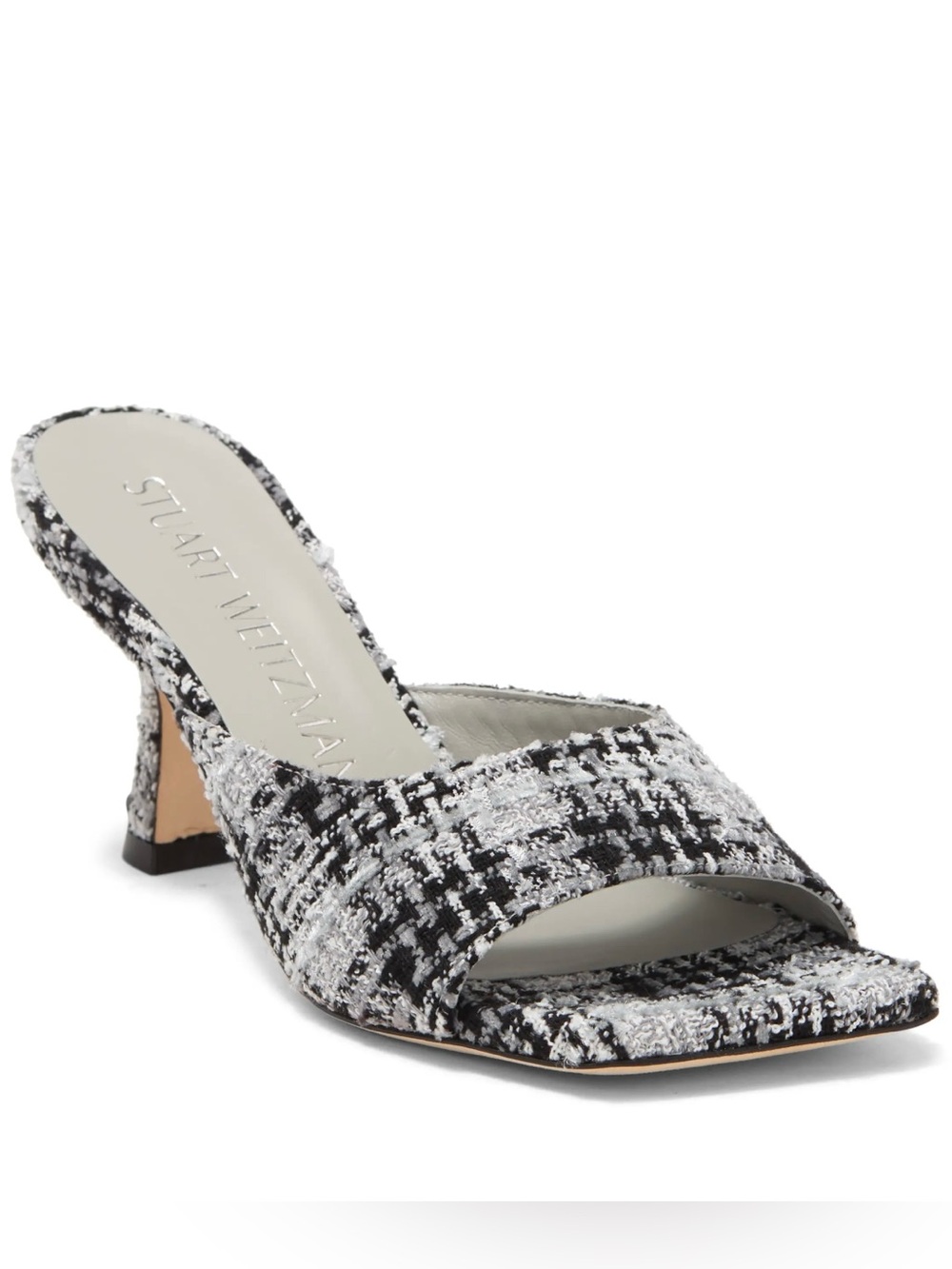 STUART WEITZMAN Tia Tweed + Leather Sandals